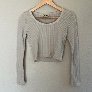 Madewell Cropped Waffle Long-sleeve Tee